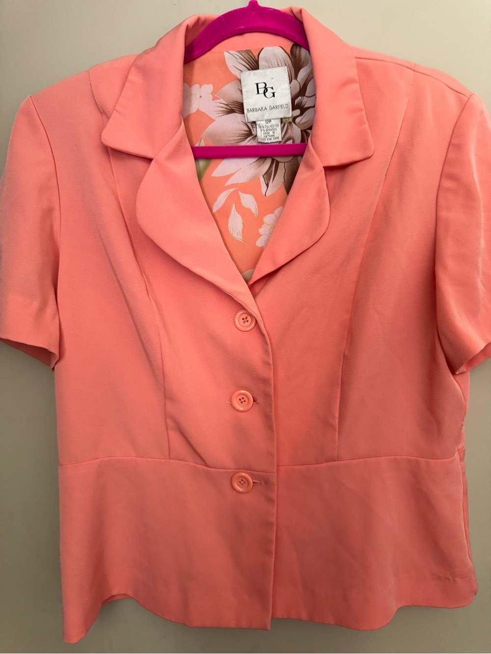 Coral Short-Sleeve Blazer